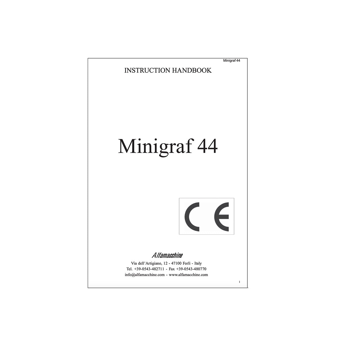 Alfamacchine Minigraf 44 - Underpinner Spares
